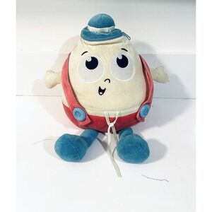 Rare Russ Humpty Dumpty Nursery Rhyme Plush Teach Snap Zip Button Tie
